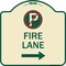 Signmission Fire Lane No Parking and Right Arrow Heavy-Gauge Aluminum Sign, 18" x 18", TG-1818-24019 A-DES-TG-1818-24019 - alternate 1
